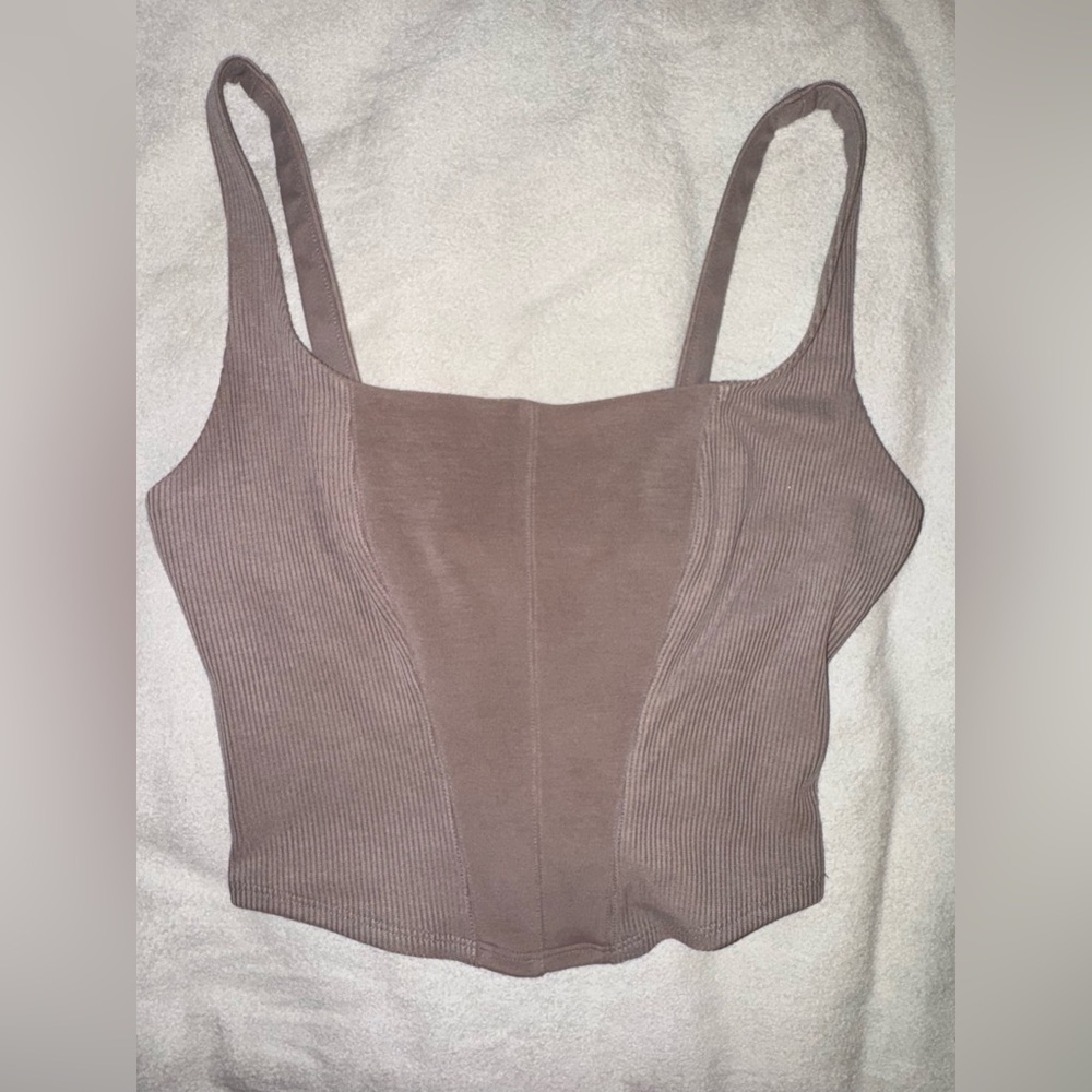 VSX Taupe Ribbed Tank Top